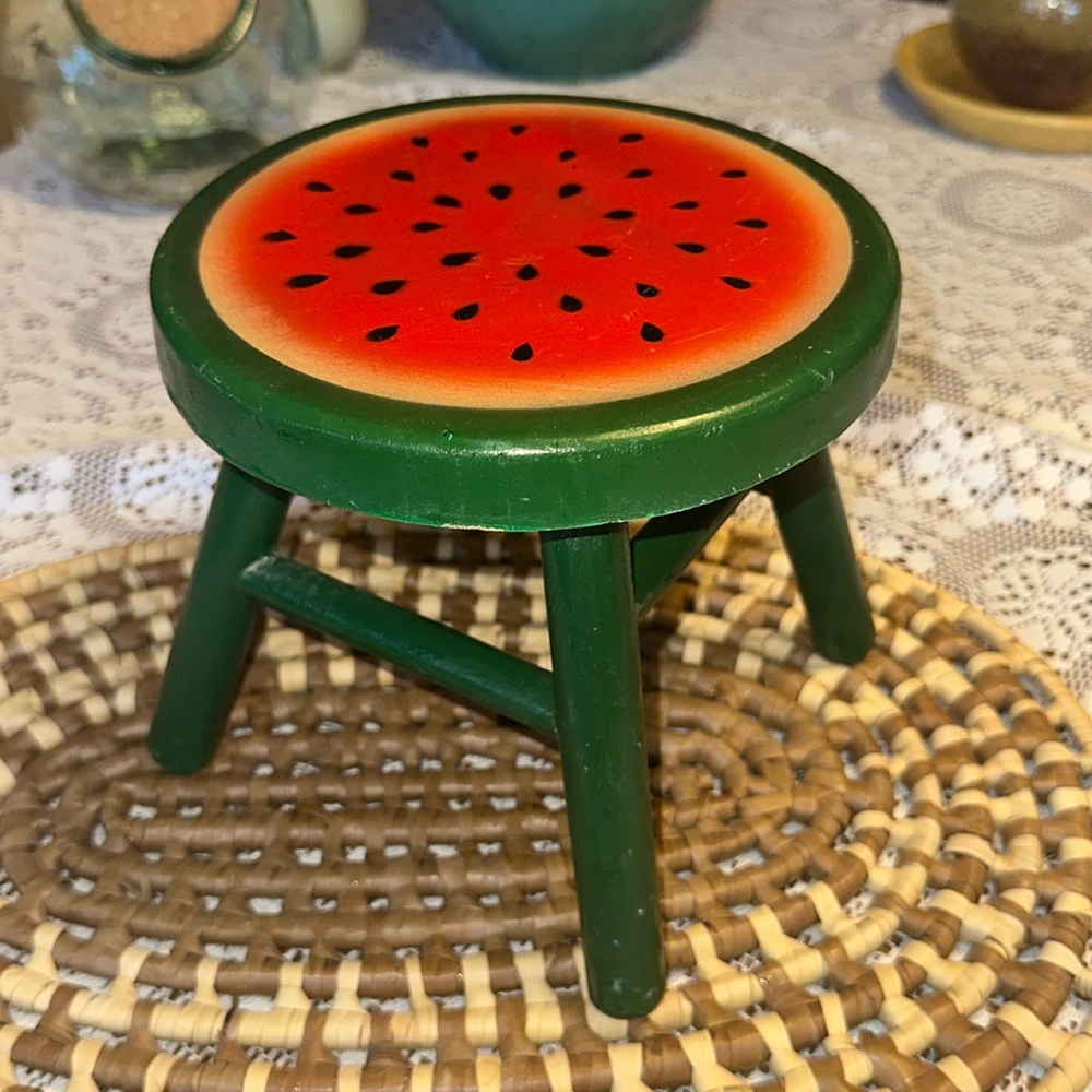 Vintage Painted Watermelon Stool